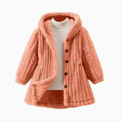 Mini Fashion™ - Blødt inderfor i fleece til piger - Vinterfrakke