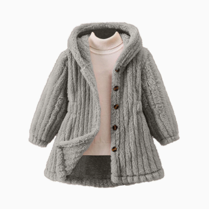 Mini Fashion™ - Blødt inderfor i fleece til piger - Vinterfrakke
