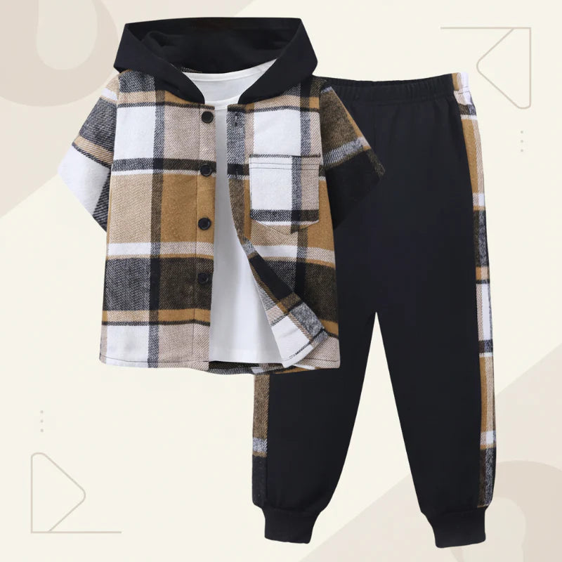 Boys Checkered Outfit – Trendy og behageligt – Børnetøjssæt med tern