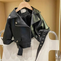 Thumbnail for Girls Leather Jacket – Cool & stilfuld – læderjakke til børn