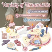 Thumbnail for Wooden Cake Cutting Toy – Kreativitet & Rollespil – Træfødselsdagskage