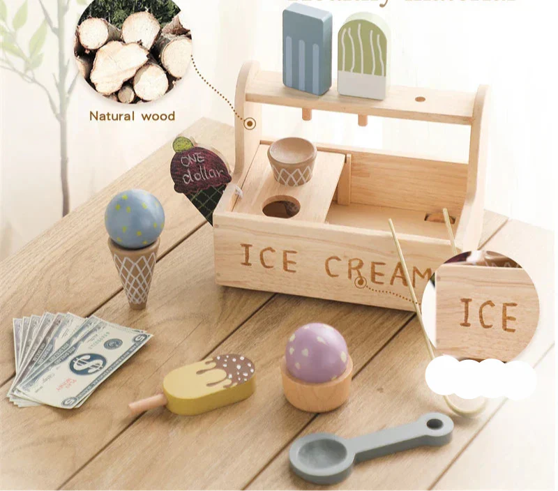 FantasyWood - Kreativt rollespil - Ice Cream Game Set i træ