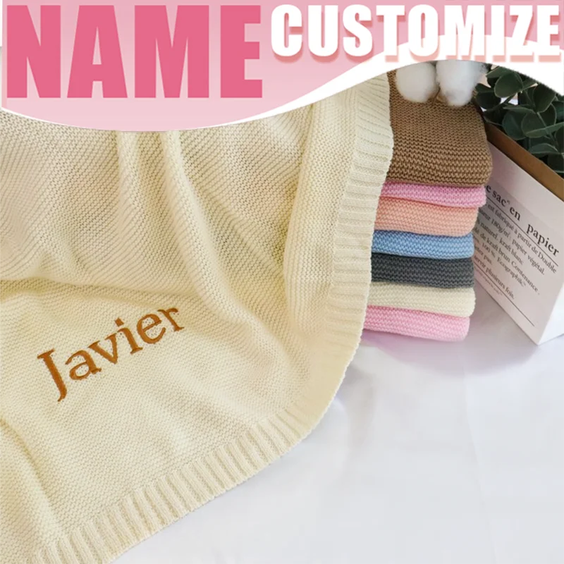Personalized Baby Blanket – Blødt & unikt – Personligt broderet tæppe i bomuld