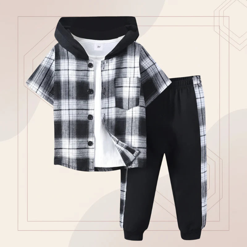 Boys Checkered Outfit – Trendy og behageligt – Børnetøjssæt med tern