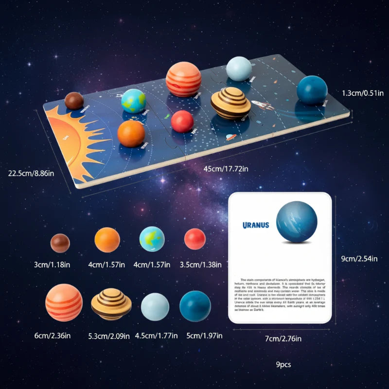 Wooden Solar System – Lærerigt & opdagelsesrigt – Planet-legesæt