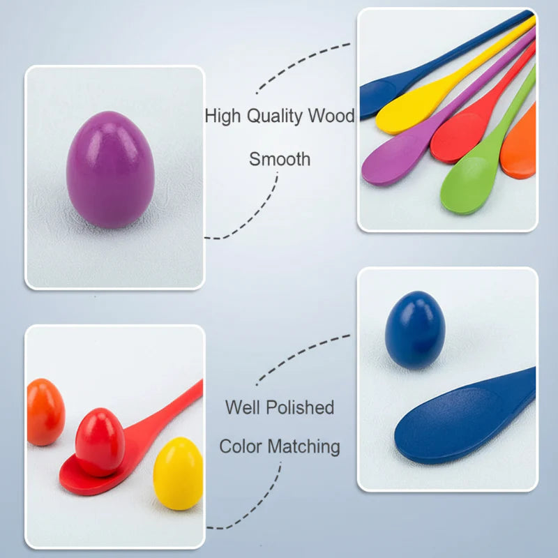 Wooden Egg Spoon Game – Motorik & læring – Ægge-løb og balance-spil