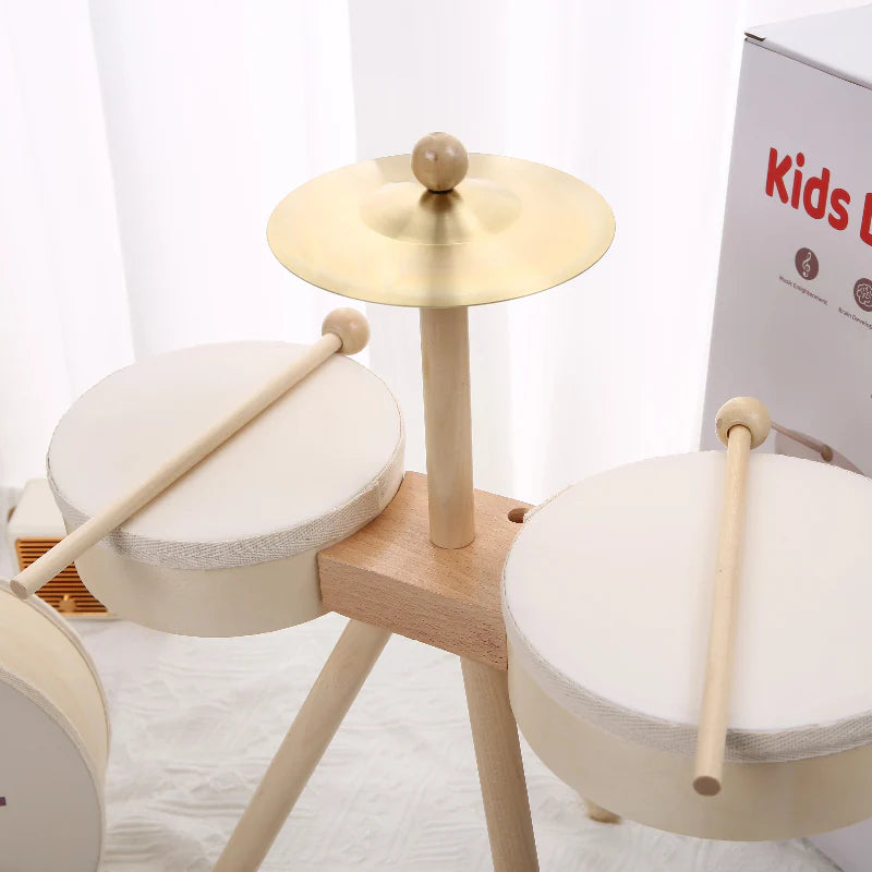 Kids Wooden Drum Toy – Musik & Kreativitet – Trommesæt