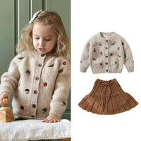 Thumbnail for Mini Fashion™ - Varmt og Behageligt Materiale - Sweater og Nederdel til Piger