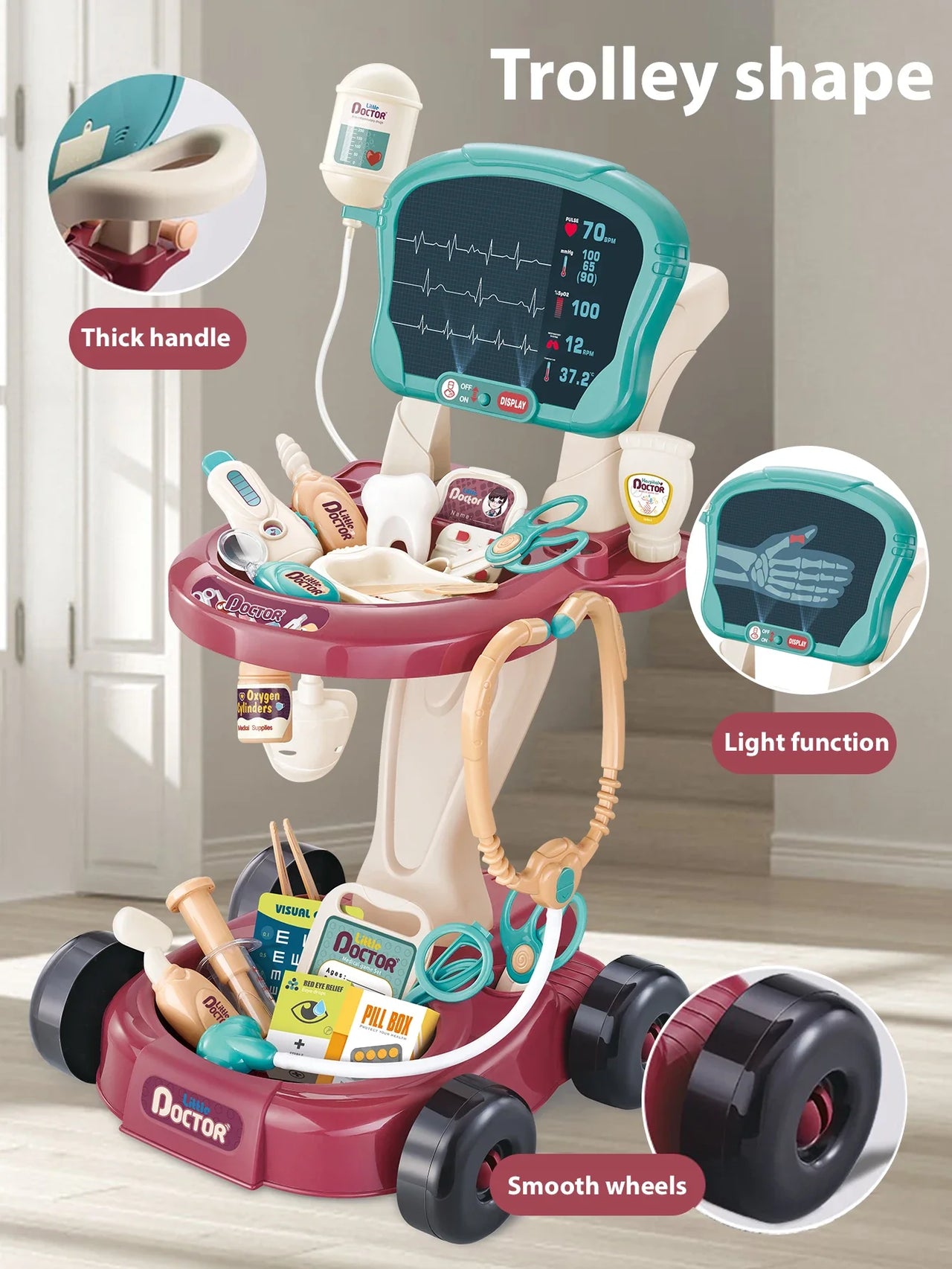 Mini Medic - Omhyggelig og smart - Legetøjssæt med lægevogn