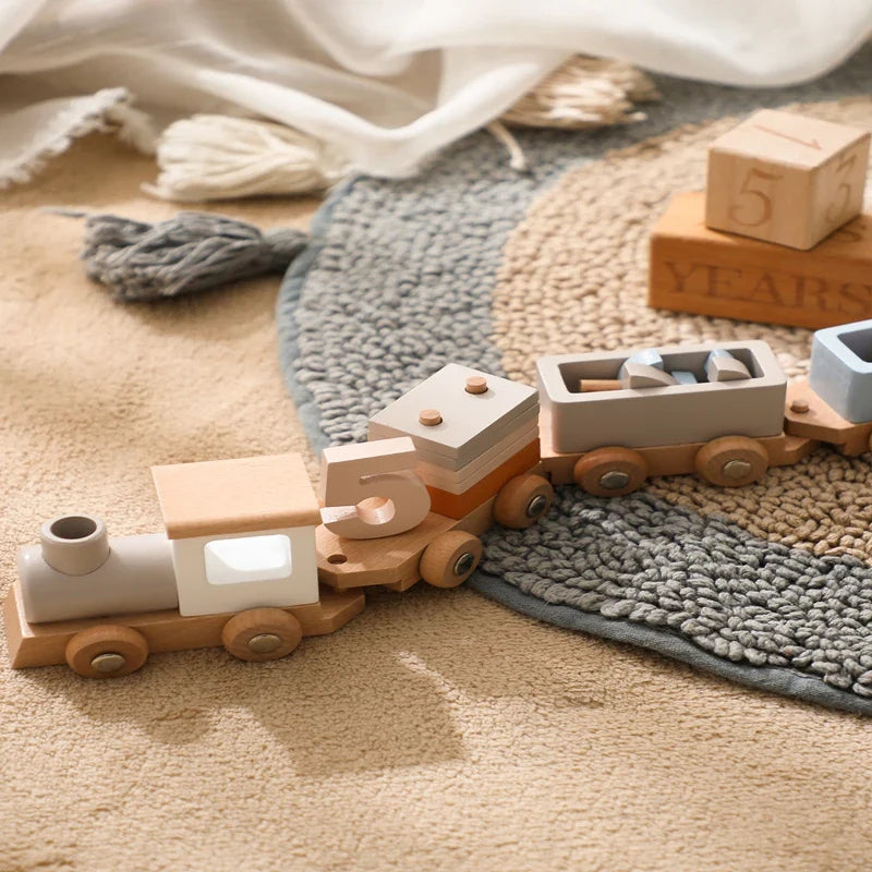 TrainCount –  Klassisk & pædagogisk – Træ Montessori-tog