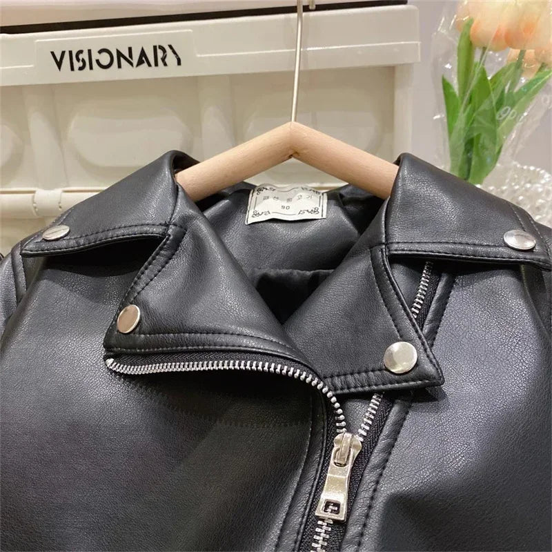 Girls Leather Jacket – Cool & stilfuld – læderjakke til børn