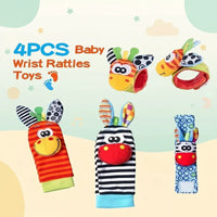 Thumbnail for Wrist Rattle and Socks – Motorik & leg – Rangle til babyer (sæt med 4)