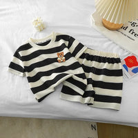 Thumbnail for Mini Fashion™ - Stripes Fun - Shorts sæt i bomuld