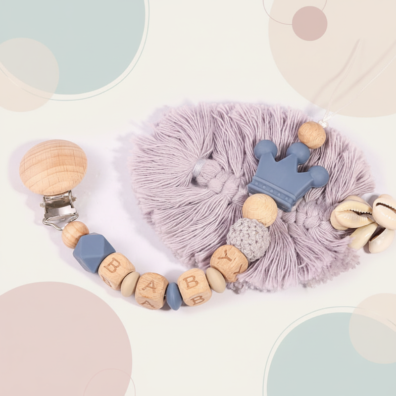 Personalized Pacifier Chain – Sikker & stilfuld – Personlig sutterkæde