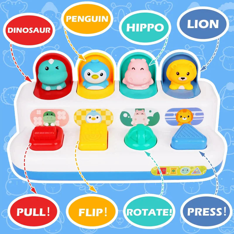 Pop Up Activity Toy – Udforsk & Lær – Sensorisk babylegetøj