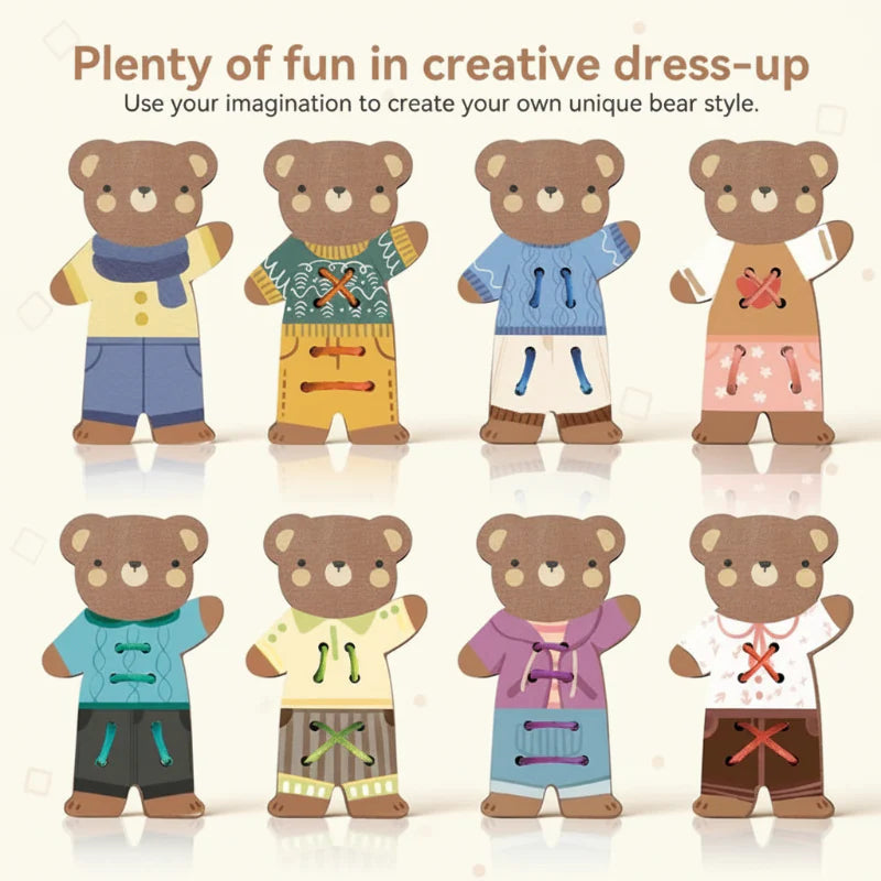 ThreadBear – Sød & lærerig – Montessori-trælegetøj Bjørn