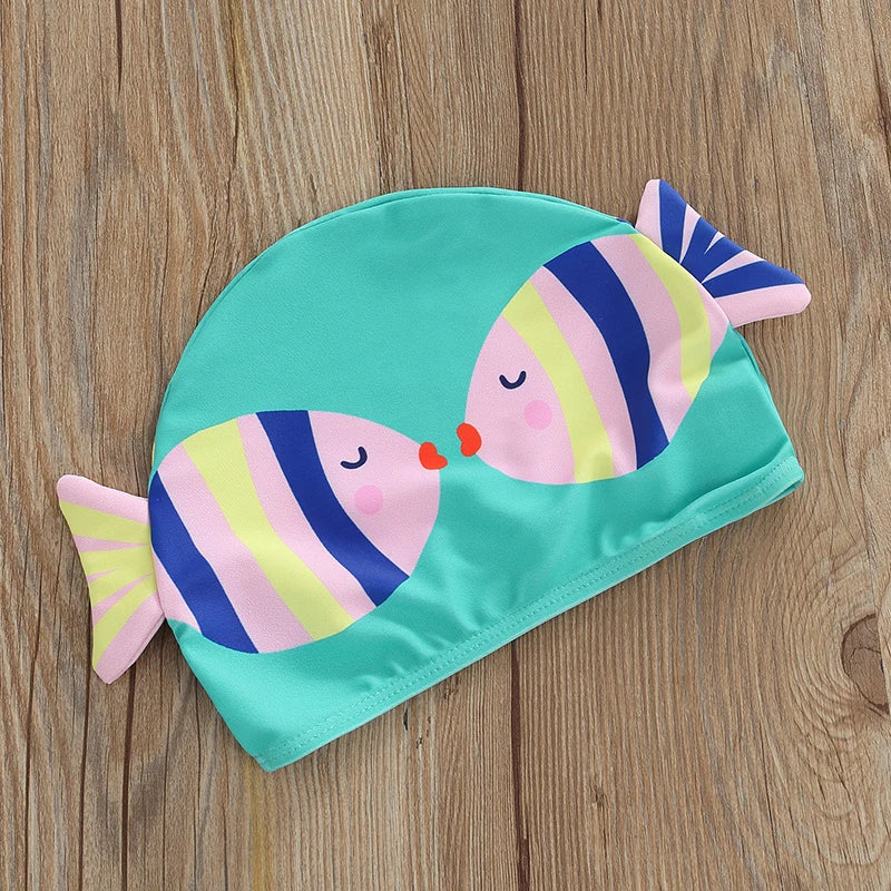 Mini Fashion™ - Sjovt Fiskeprint - Badedragt til piger