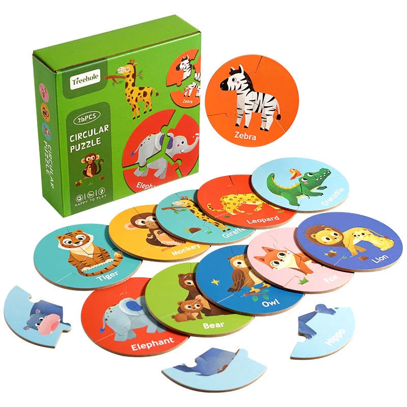 Dieren Match™ – Vend og opdag - puslespil med 3 brikker