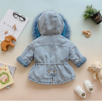 Thumbnail for FurDream – Denim Look – Vinterjakke med hætte