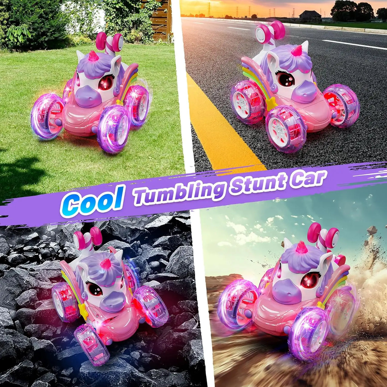 GlowRide – Farverig og aktiv – Unicorn RC-bil