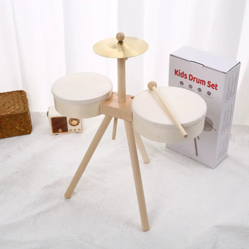Kids Wooden Drum Toy – Musik & Kreativitet – Trommesæt