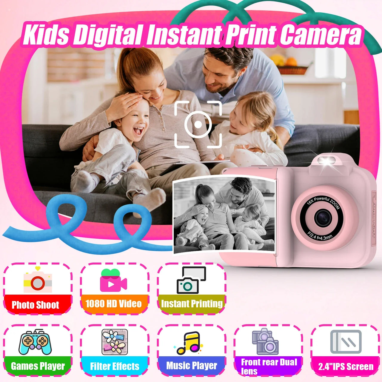 Instant Print Camera – Kreativt & interaktivt – Instant-kamera til børn
