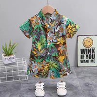 Thumbnail for Mini Fashion™ - Frisk og munter - Blomstret drengesæt