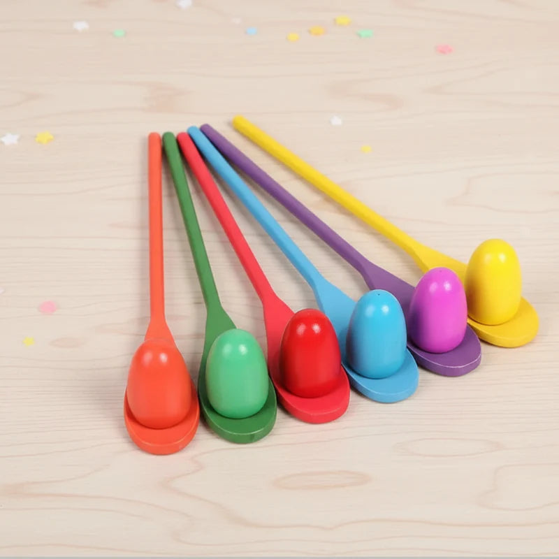 Wooden Egg Spoon Game – Motorik & læring – Ægge-løb og balance-spil