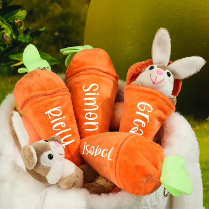 Personalized Bunny – Den ultimative påskegave – Plyskanin med gulerod og navn