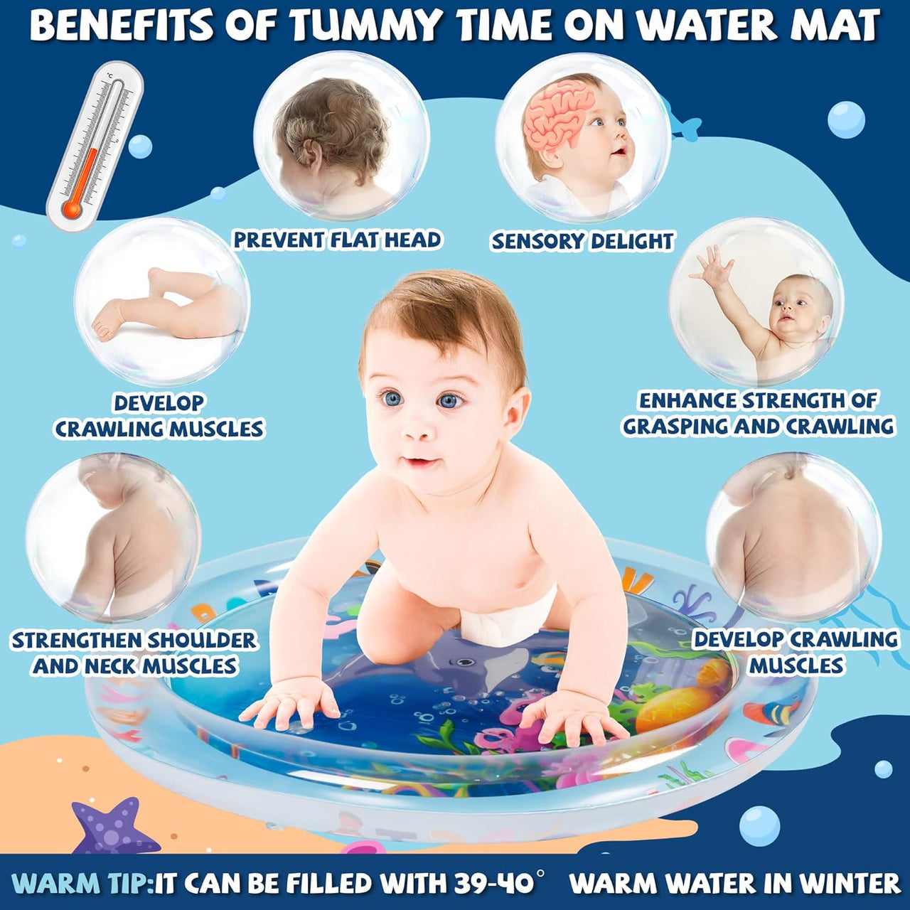 TinyWave – Munter & udviklende – Baby Sensorisk vandmåtte