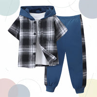 Thumbnail for Boys Checkered Outfit – Trendy og behageligt – Børnetøjssæt med tern