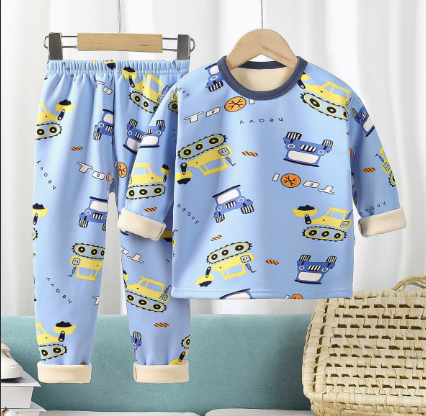 Mini Fashion™ - Tegneserie-fleece-pyjamas til børn