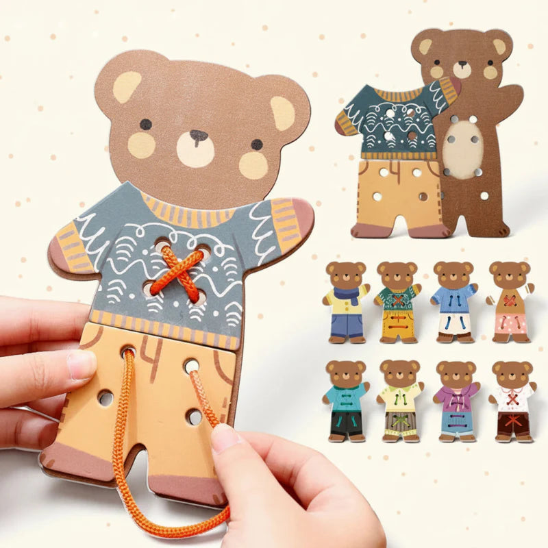 ThreadBear – Sød & lærerig – Montessori-trælegetøj Bjørn