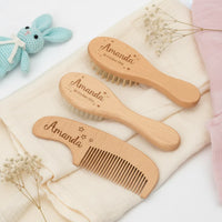 Thumbnail for Personalized Hairbrush – Blødt & unikt – Personligt babyhårbørstesæt