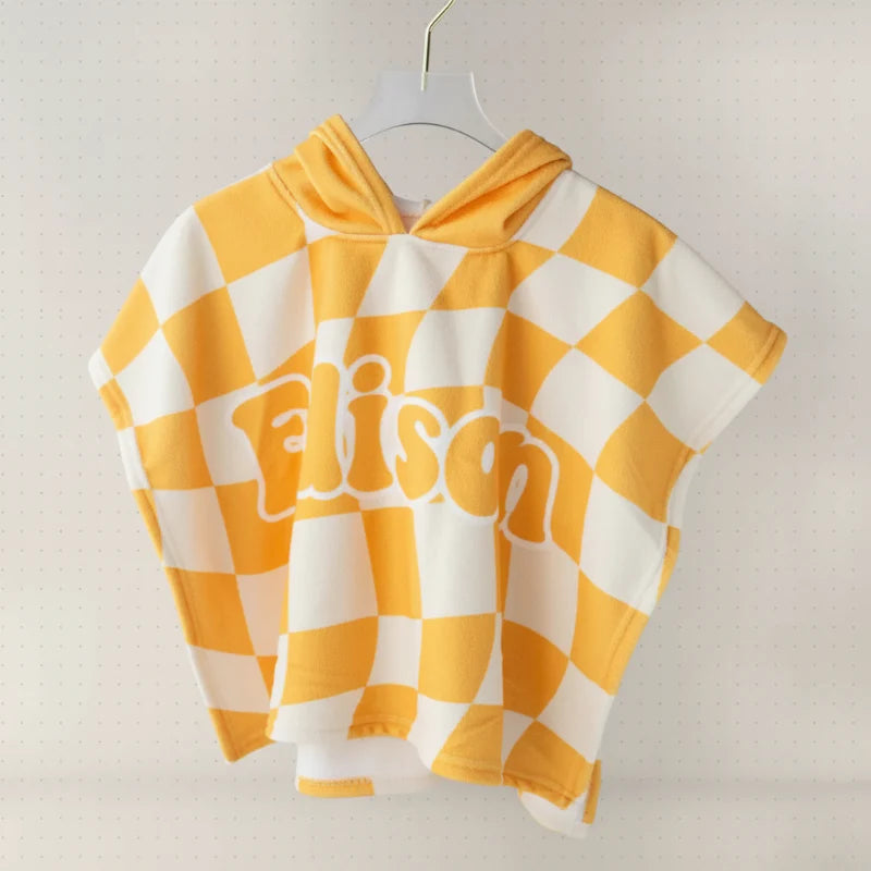 Personalized Hooded Towel – Blødt & unikt – Personlig badekåbe til børn