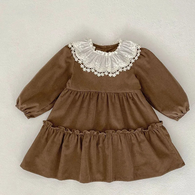 Mini Fashion™ - Kjole - Beige mønsterKomfortabel og stilfuld - Forår Romper Kjoler Børn