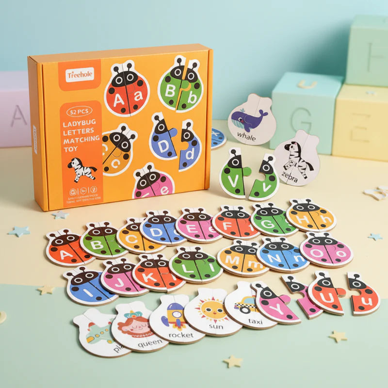 Wooden Letter Matching Game – Læring & leg – Alfabetpuslespil