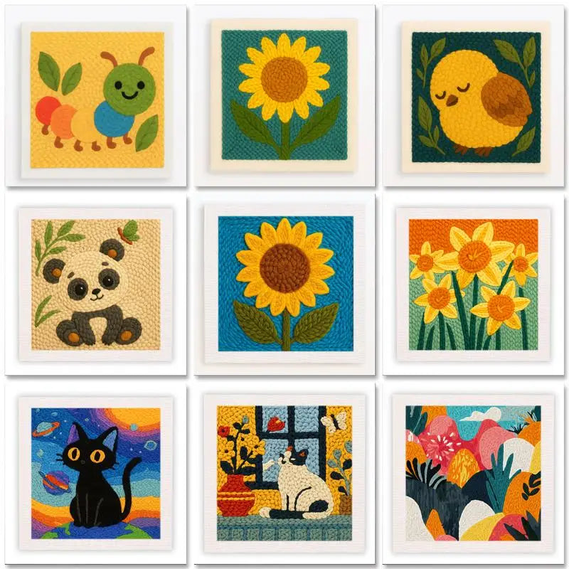 ThreadArt – Håndlavet & Farverigt – Dyrebroderisæt