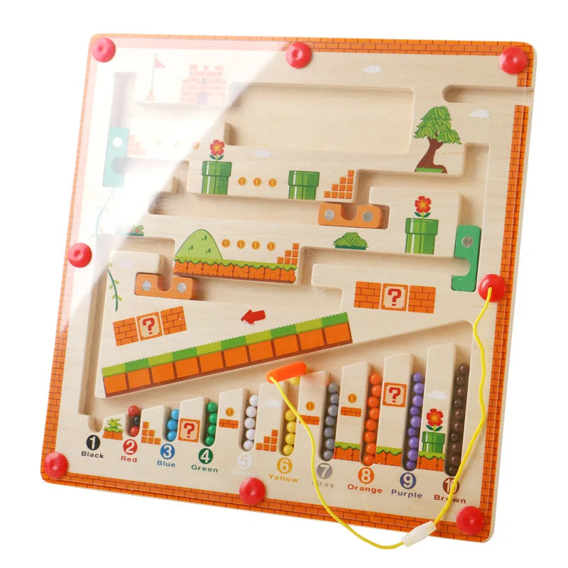 Magnetic Maze™ - Farverig tællesjov - Magnetisk puslespil i træ