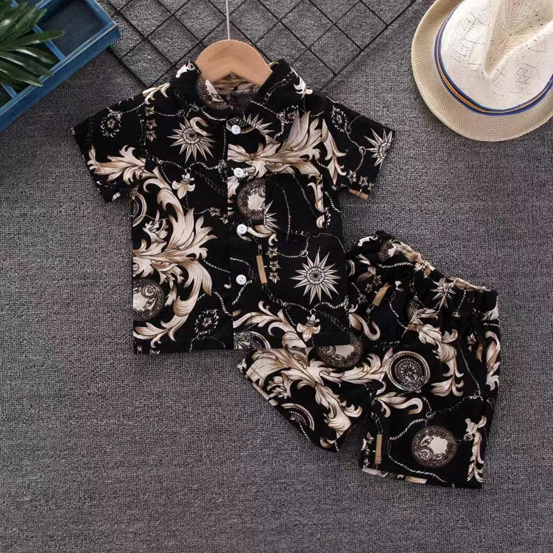 Mini Fashion™ - Frisk og munter - Blomstret drengesæt