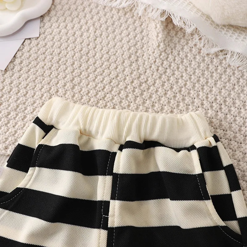 Mini Fashion™ - Stripes Fun - Shorts sæt i bomuld
