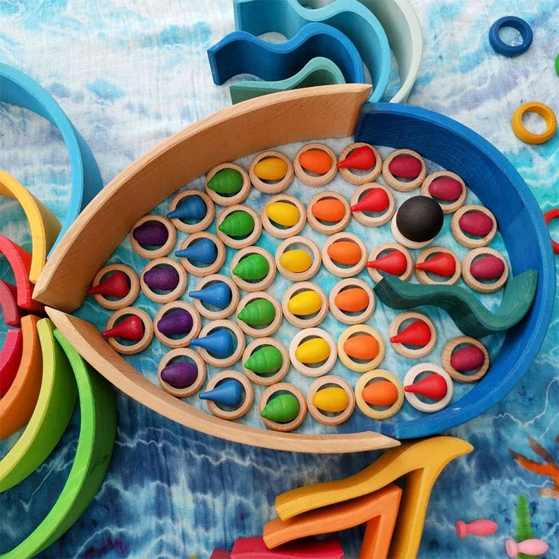 Rainbow Blocks™ – Kreativ farvesjov – Farvespil i træ