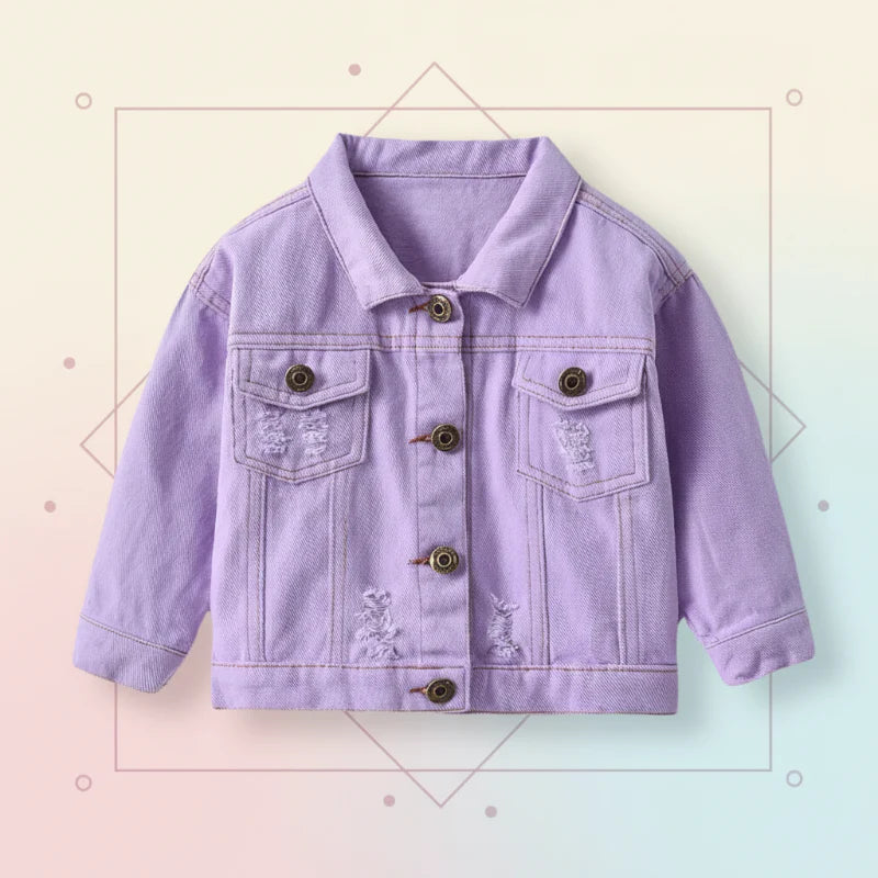 Candy Color-jeansjakke – Letvægtsjeansjakke til børn