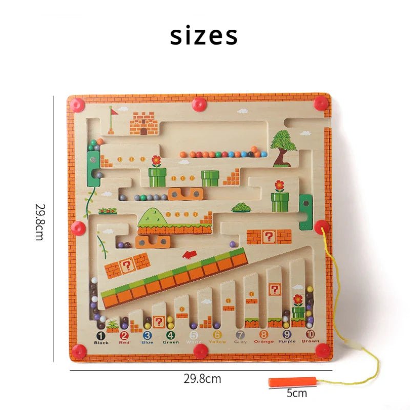 Magnetic Maze™ - Farverig tællesjov - Magnetisk puslespil i træ