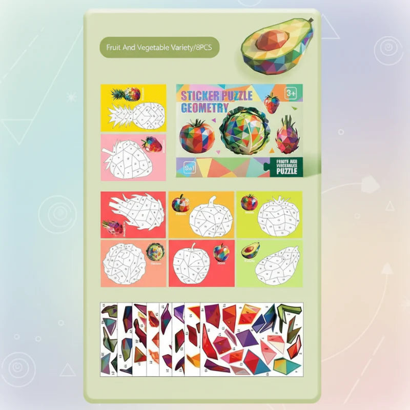 3D Sticker Puzzle – Kreativt og lærerigt – Geometrisk 3D-puslespil