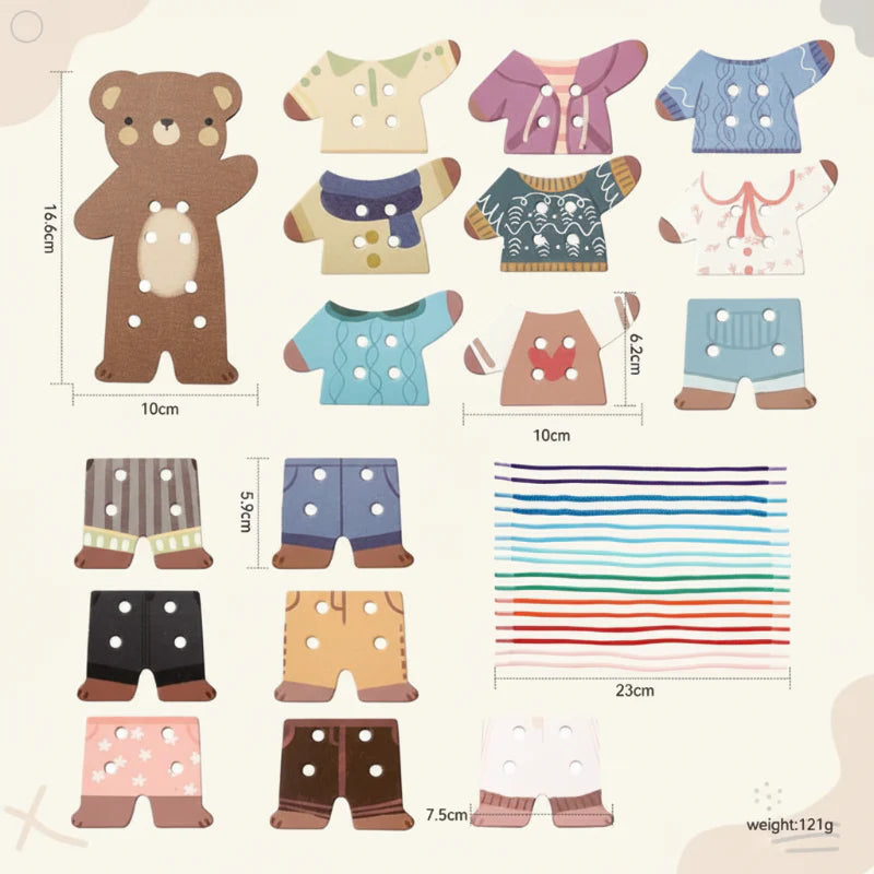 ThreadBear – Sød & lærerig – Montessori-trælegetøj Bjørn