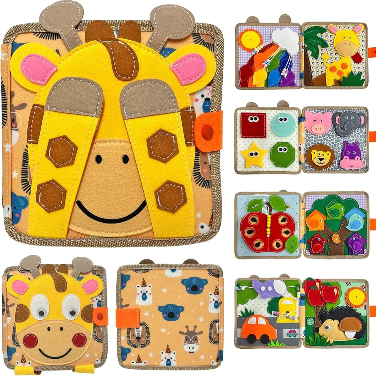 Sensory Toddler Book™ – Føl og opdag - Filtbog med dyr