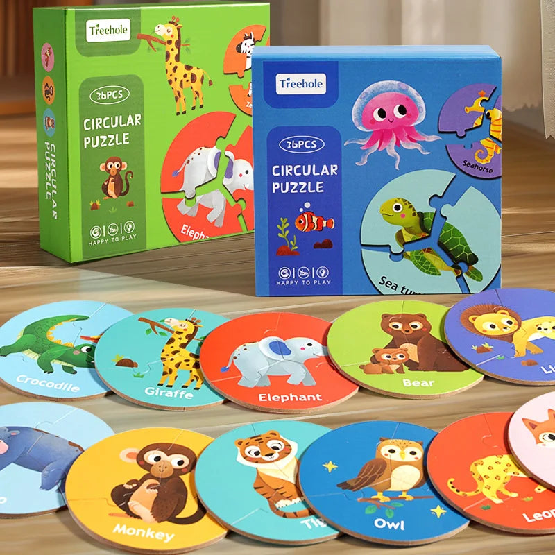 Dieren Match™ – Vend og opdag - puslespil med 3 brikker