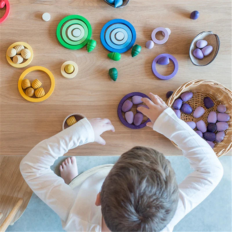 Rainbow Blocks™ – Kreativ farvesjov – Farvespil i træ