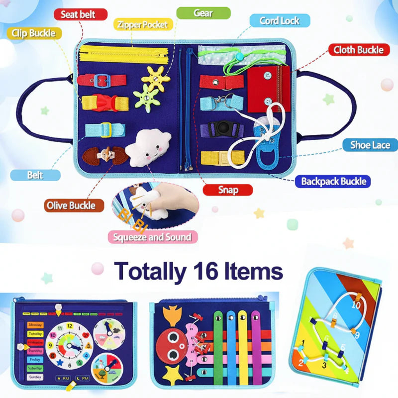 7-in-1 Busy Board – Motorik & læring – Aktivitetstavle